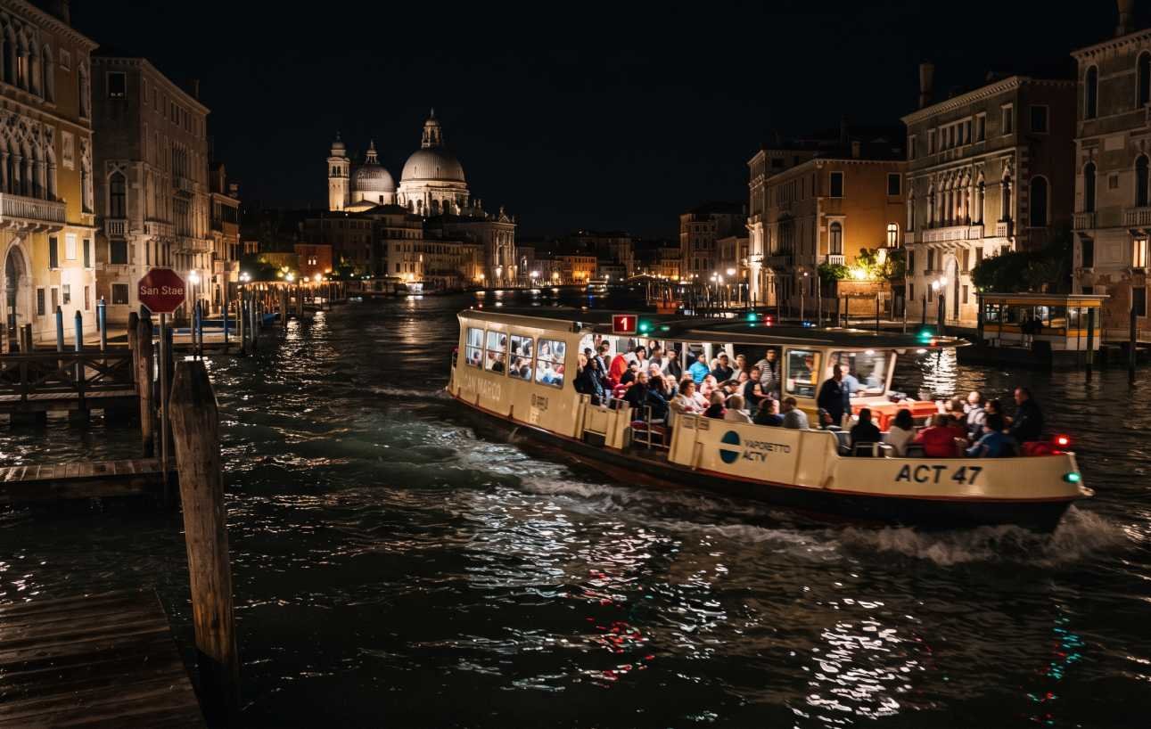 Venice Vaporetto Night View 2