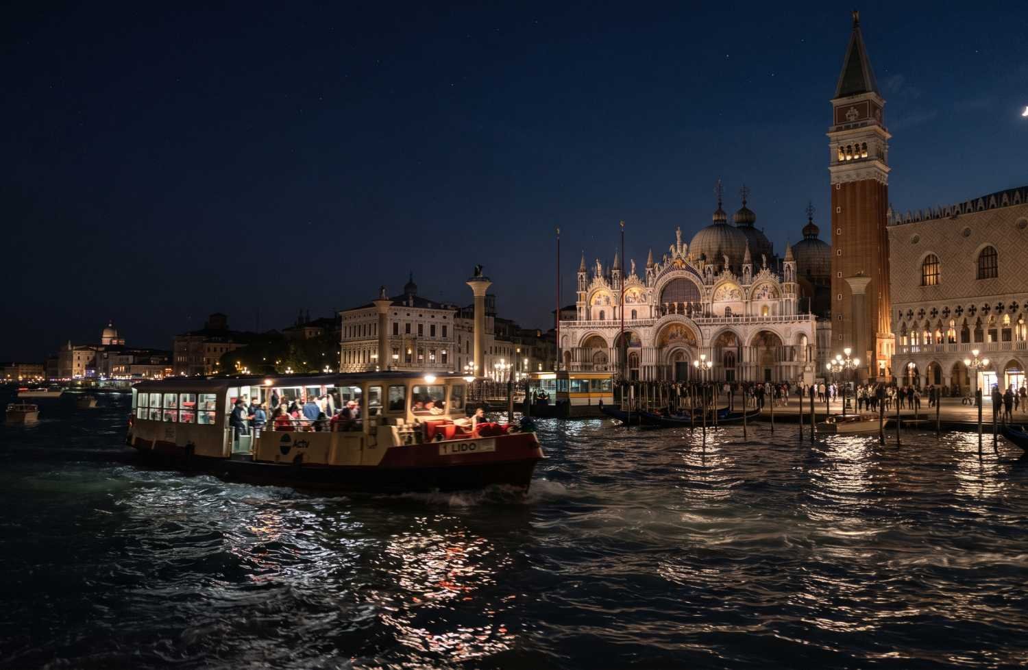 Venice Vaporetto Night View 1